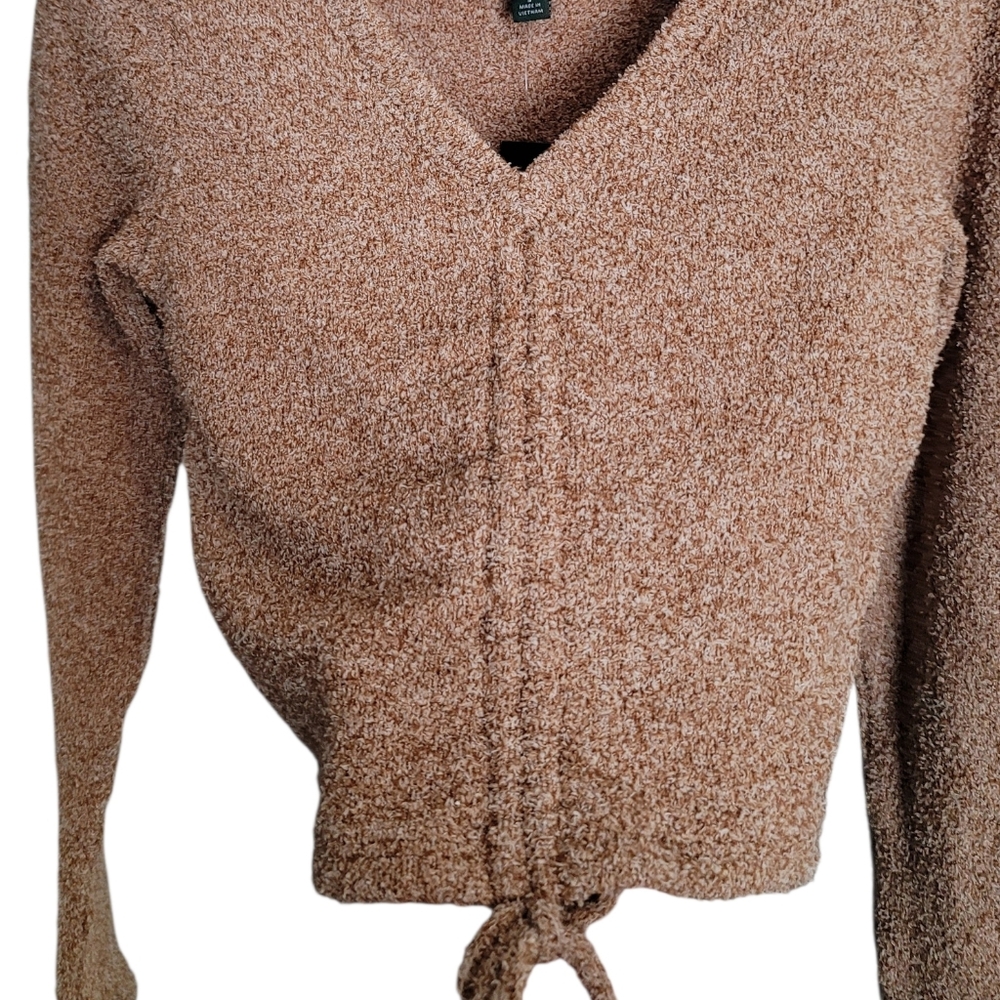 🆕️ Wild Fable Plush Ruched Drawstring Front Cropped Sweater - Picture 8 of 12